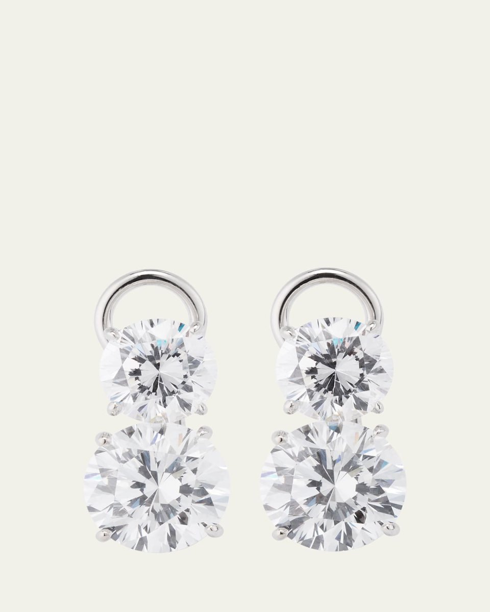 Cubic Zirconia Double Drop Earrings